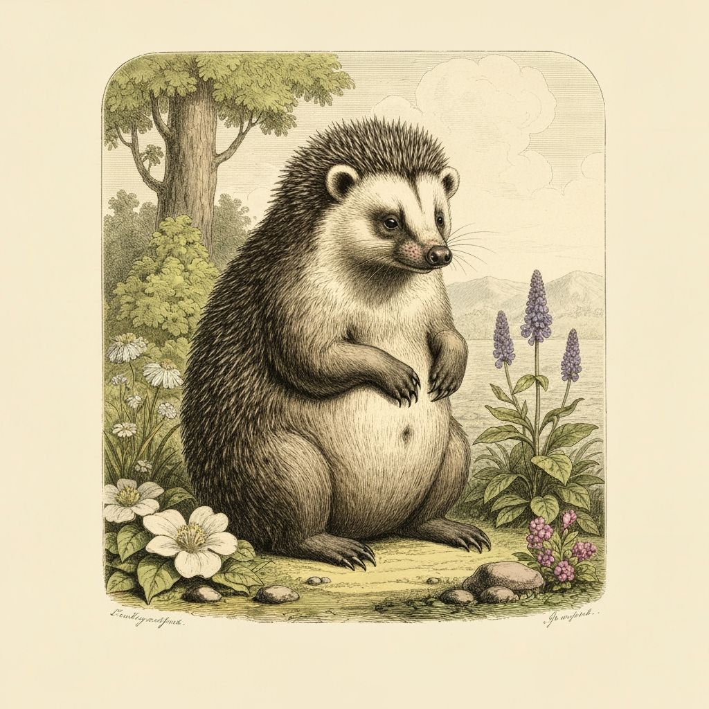 Extinct Hedgerabbihog in Prehistoric Landscape