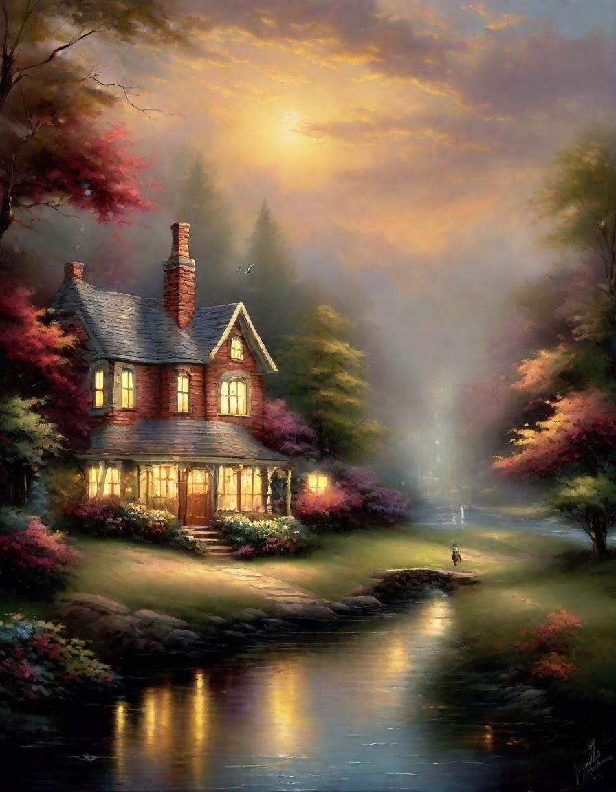 Picturesque Cottagecore Scene with Luminous Lighting