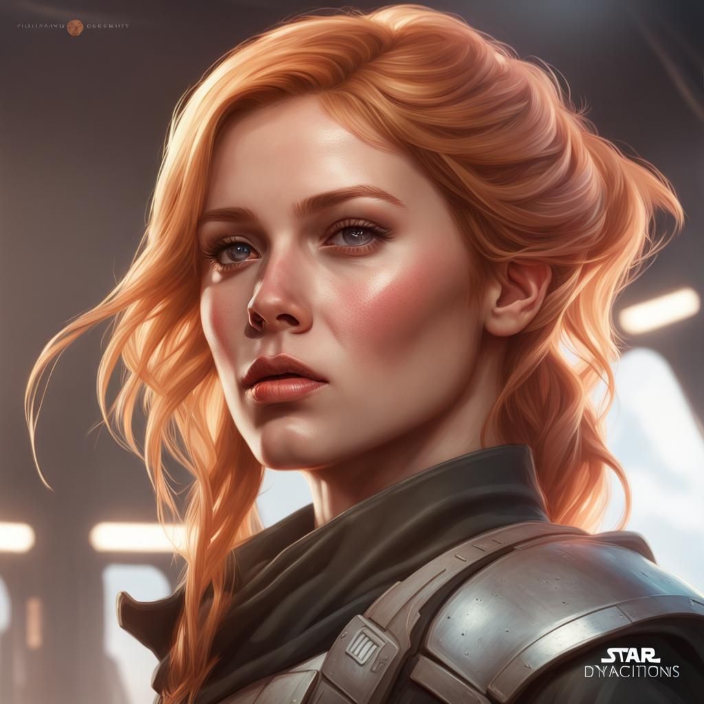 Strawberry Blonde Mercenary Portrait in Star Wars Style