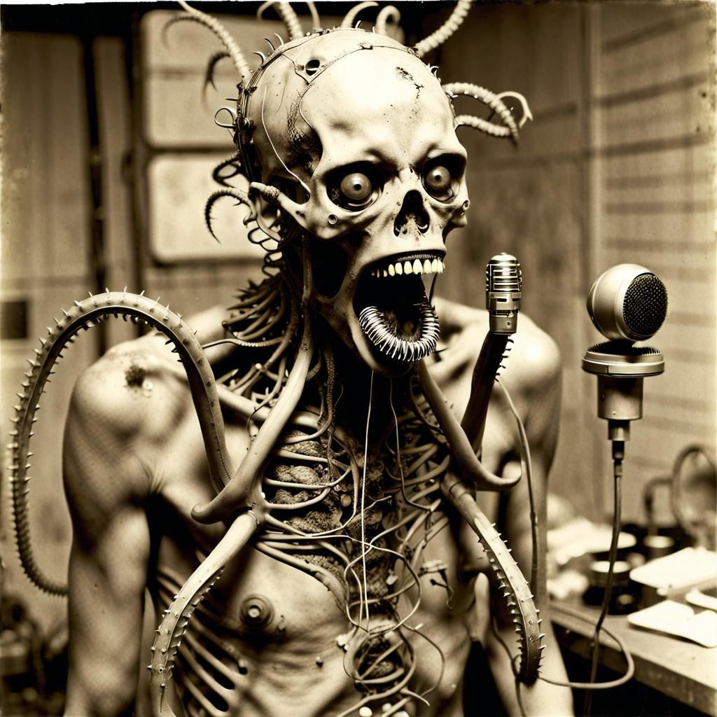 Repulsive Biomechanical Chimera Screaming in Derelict Factor...