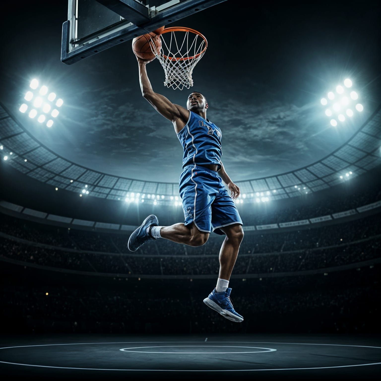 Dynamic Basketball Player Slam Dunk Illustration