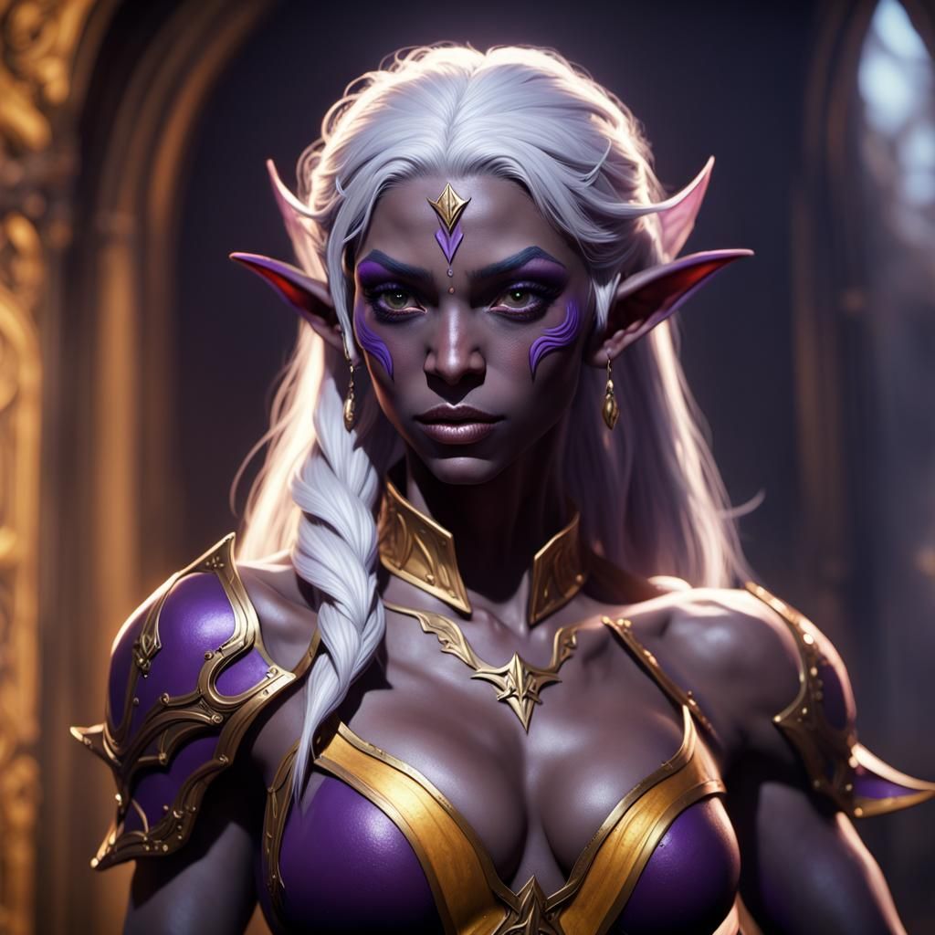 Detailed Drow Elf Concept Art in 8K Resolution