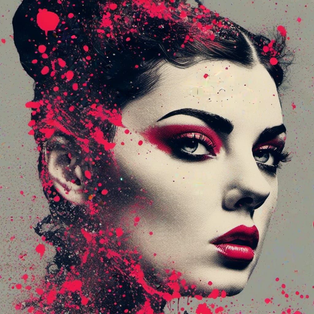 Pop Art Portrait with Geometric Bauhaus Elements