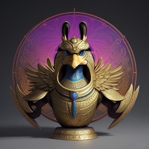 Duck in Egyptian Costume: Vibrant 3D Anime Art