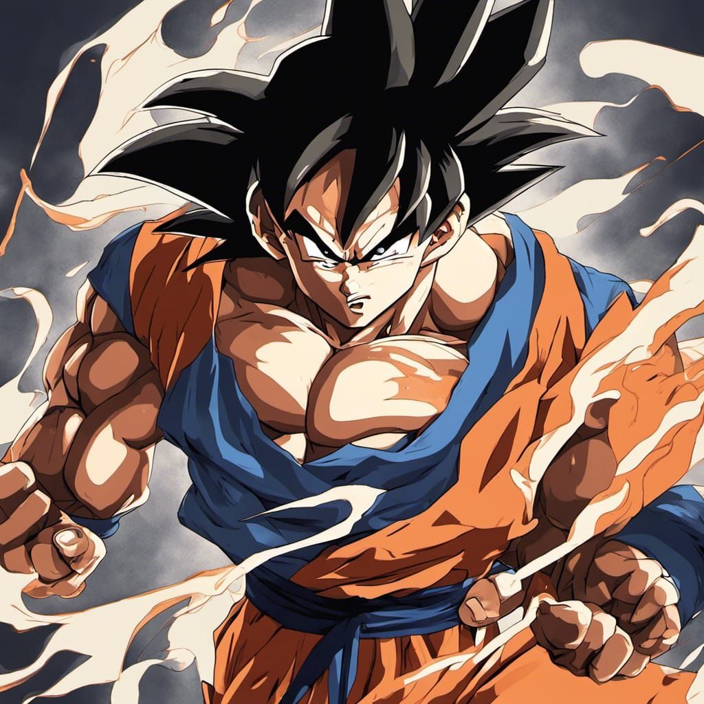 Goku Anime Key Visual: Japanese Manga Art