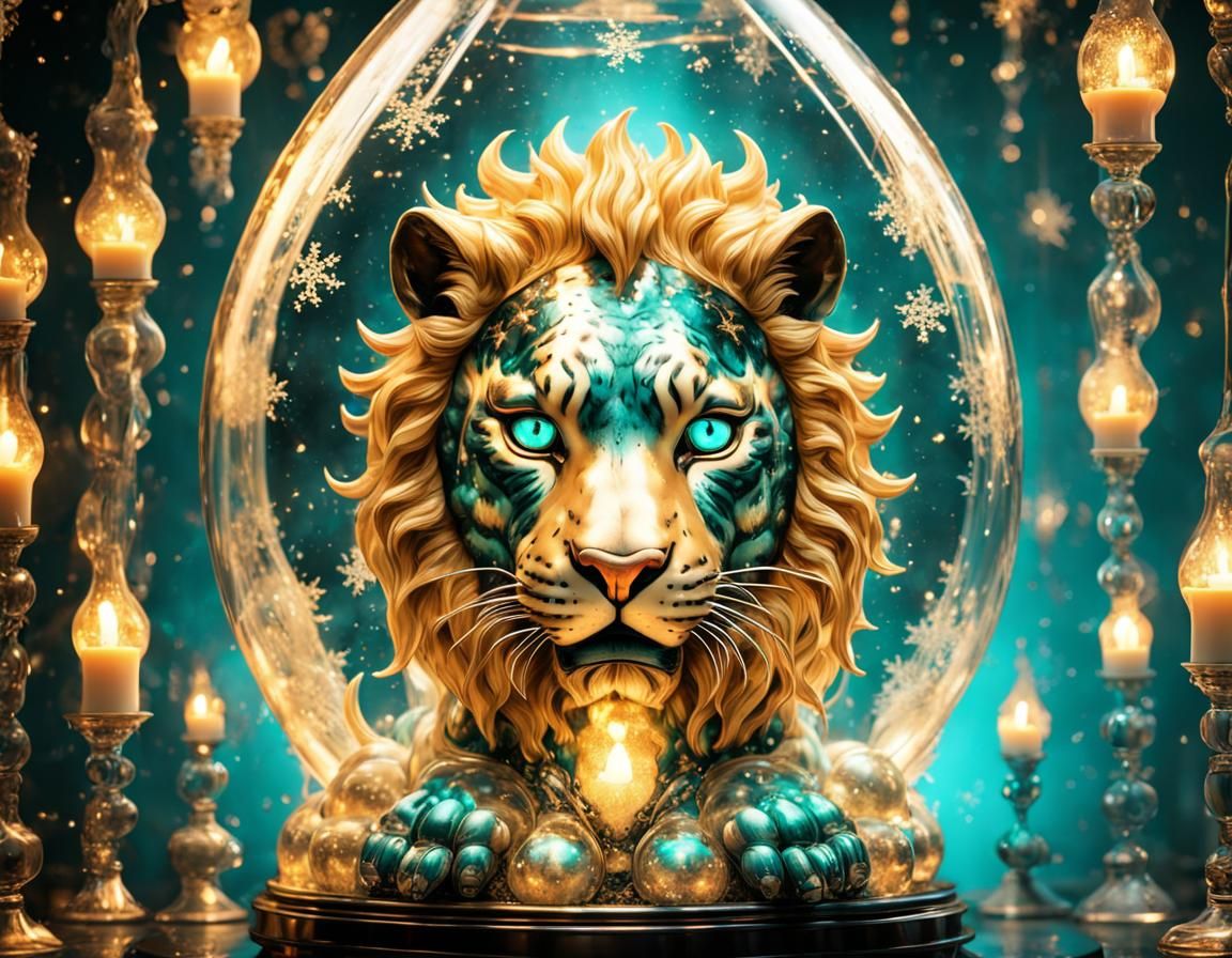 Fantasy Golden Liger in Lava Lamp