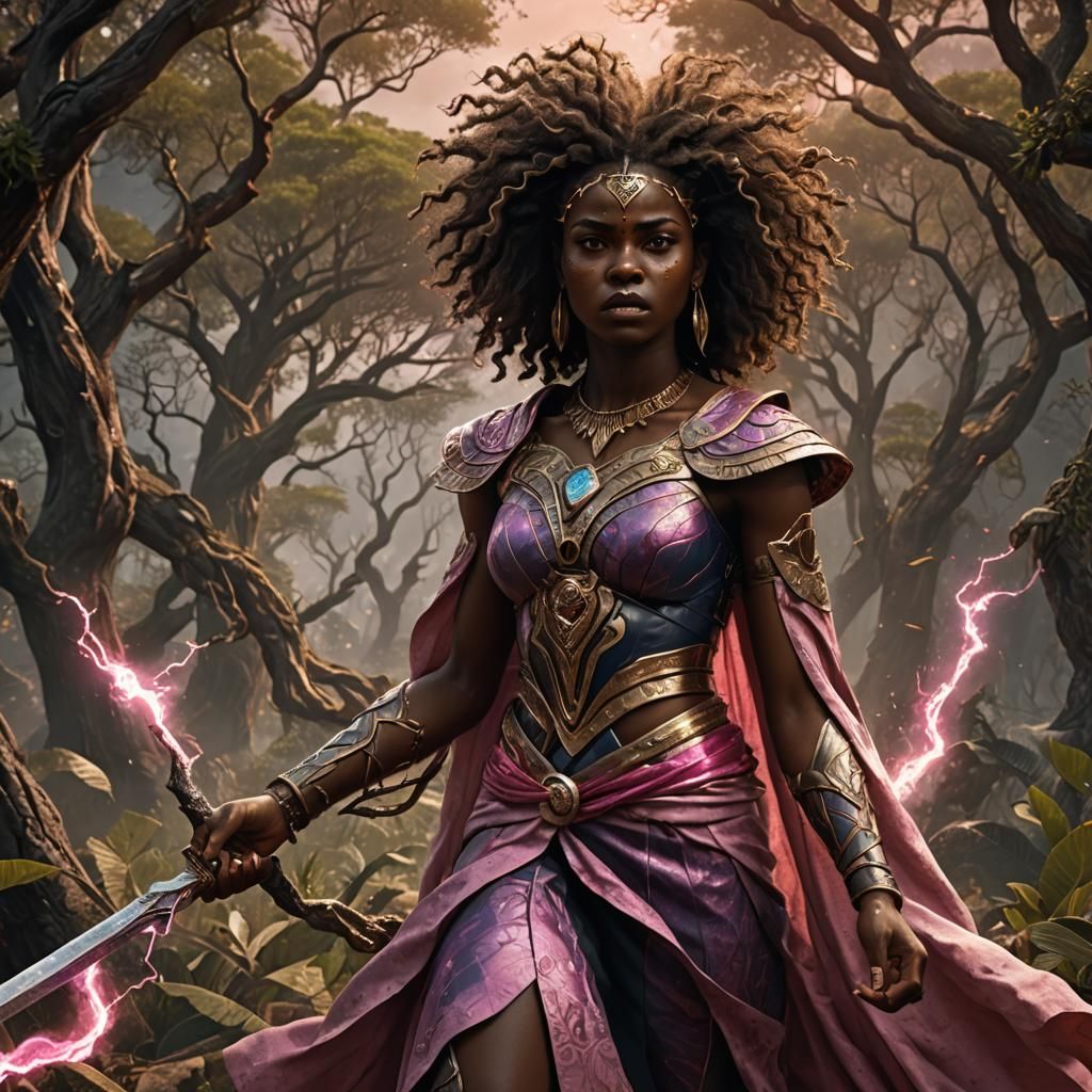 Angry Nature Goddess in Detailed Matte Painting