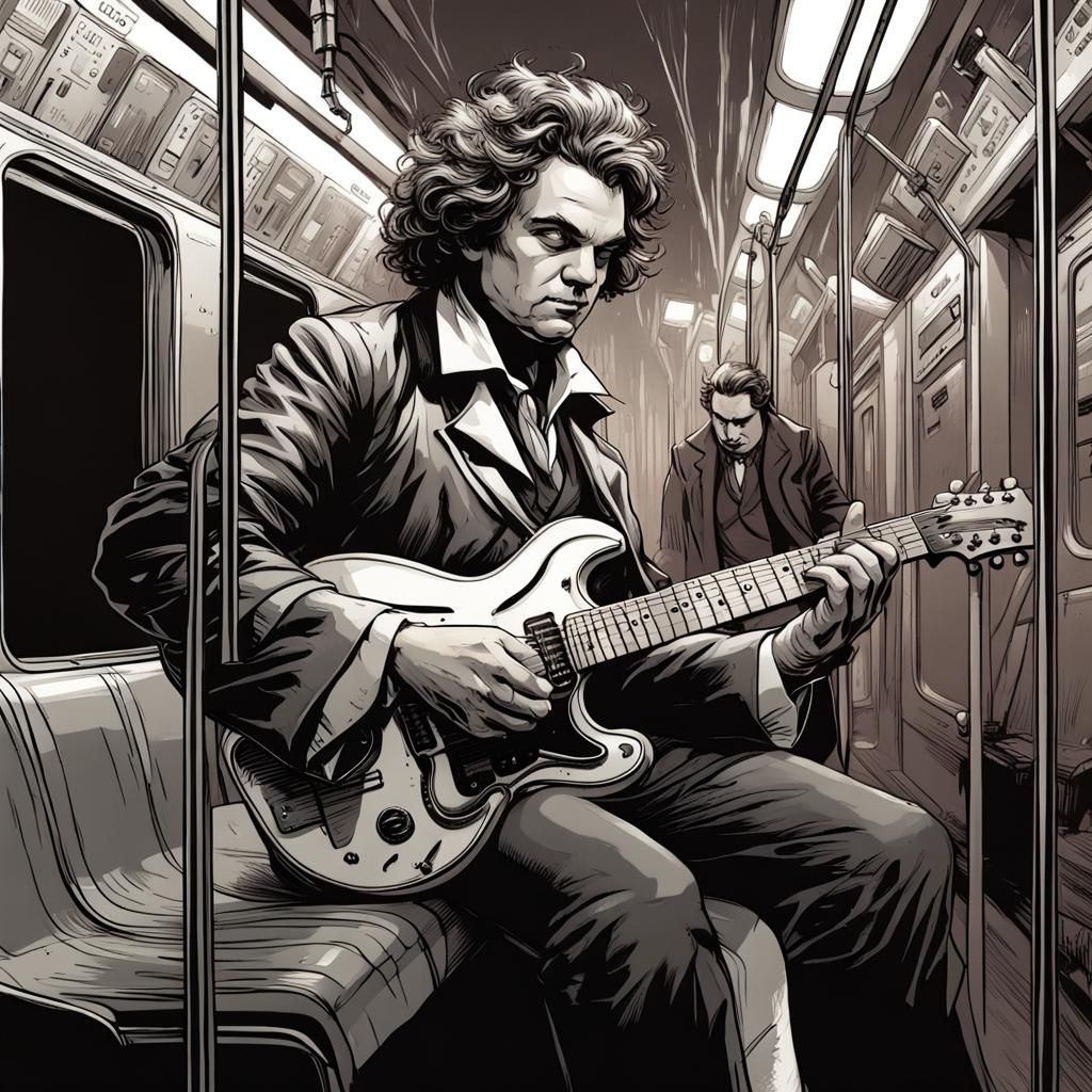 Beethoven Rocks the Subway: A Comic Book Scene