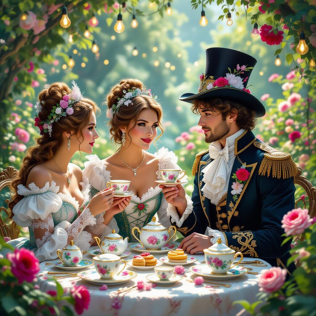 Whimsical Tea Party in Enchanted Garden