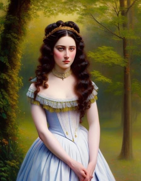 Victorian Beauty Portrait in Oil Painting Style
