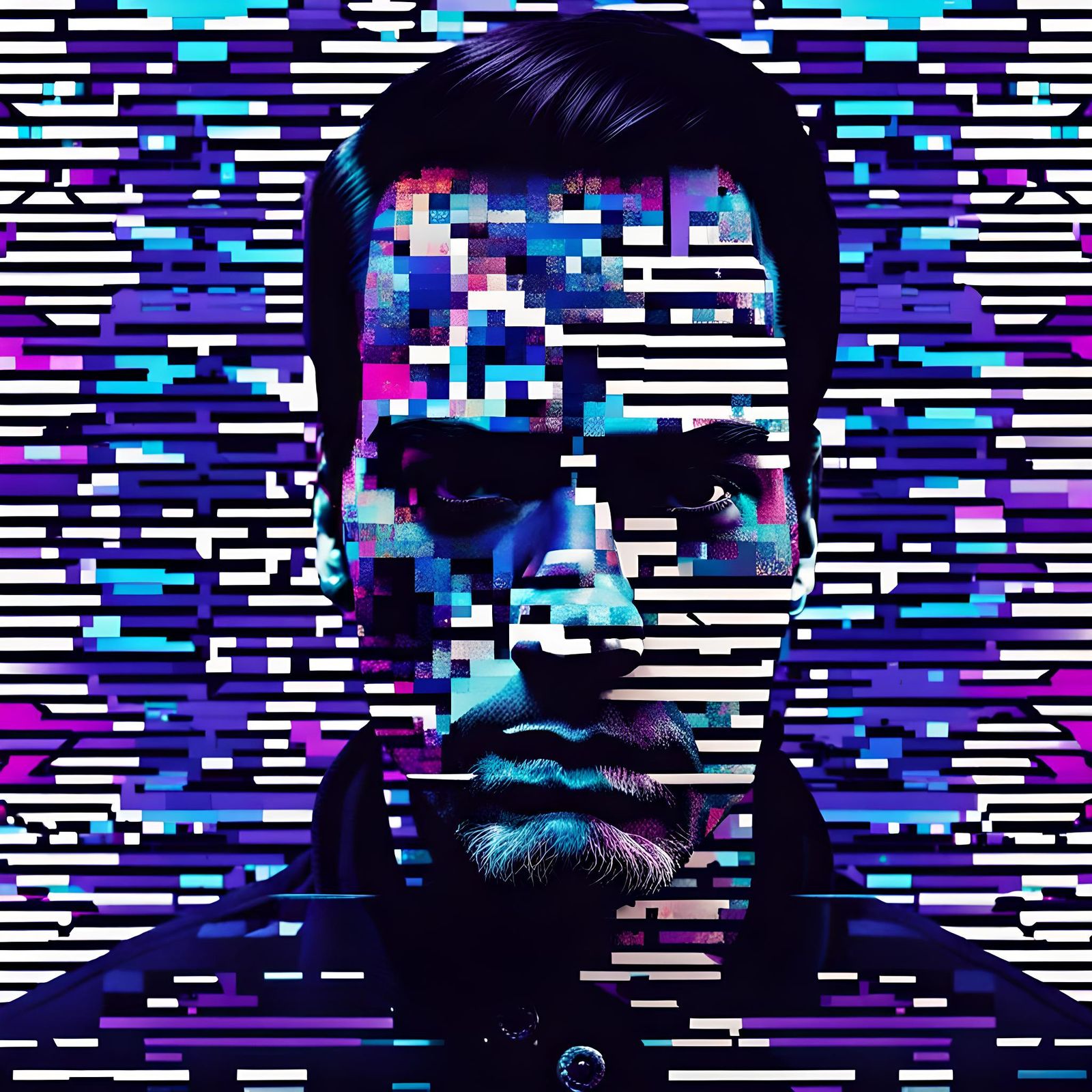 Nightmarish Portrait of Fear in Black and White