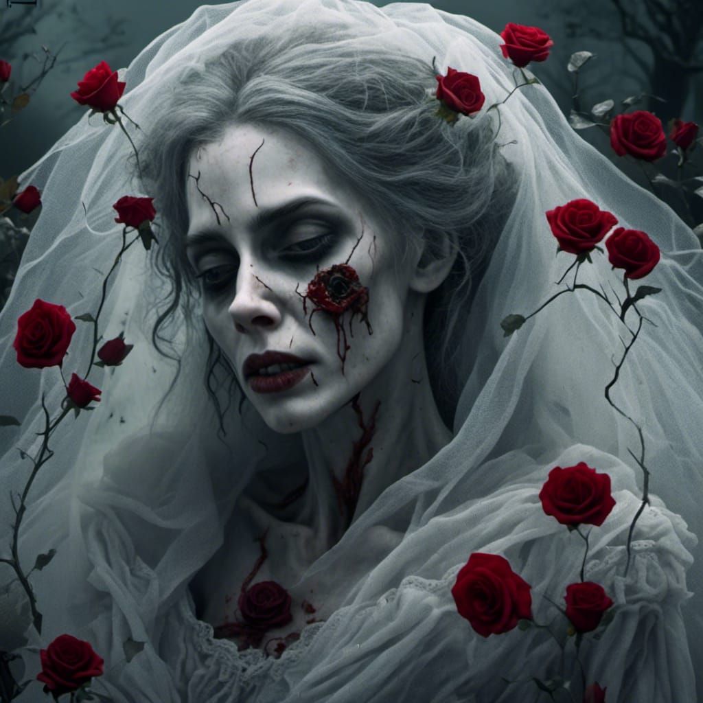 Ethereal Woman Emerges from Murky Water