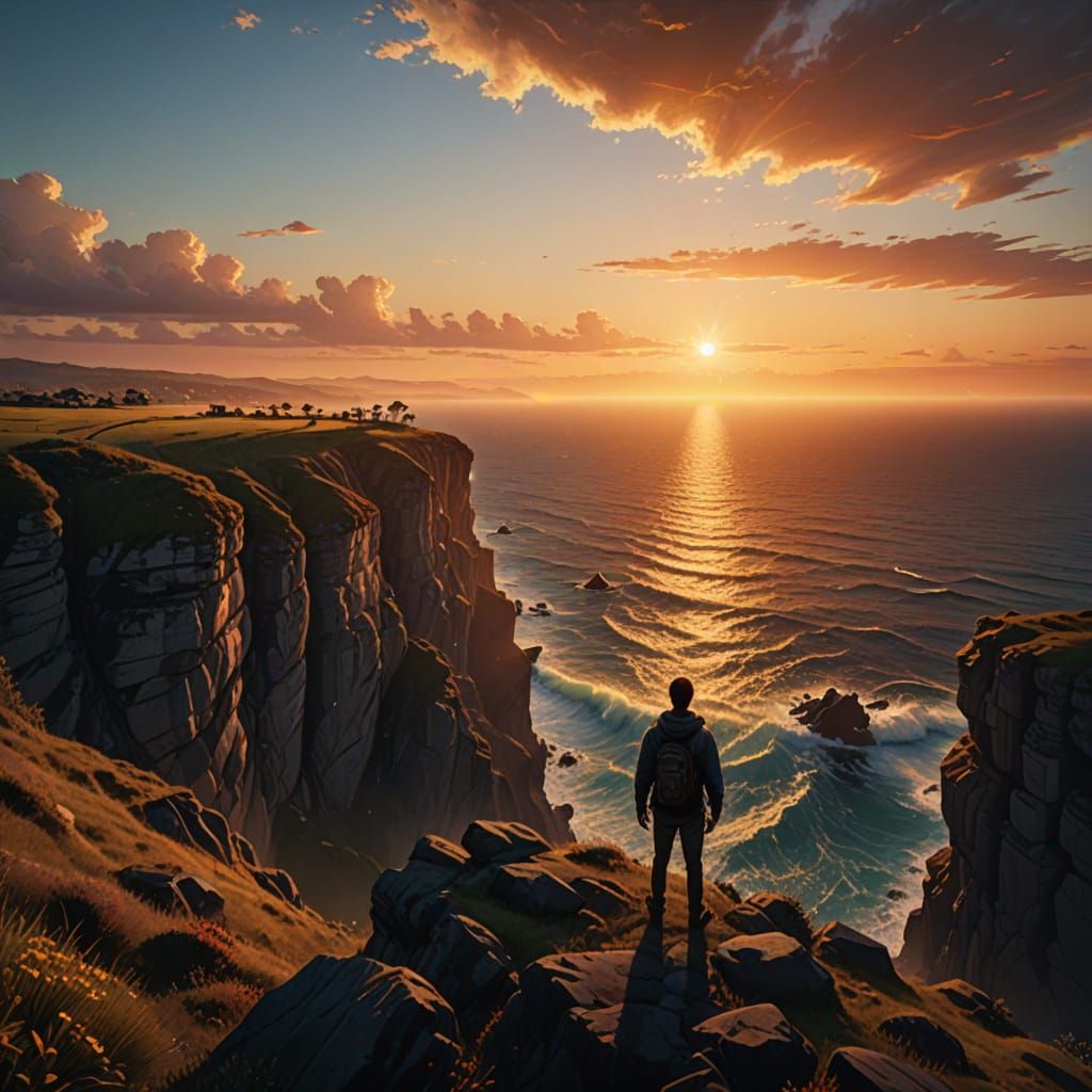 Vibrant Sunset on the Edge of Eternity