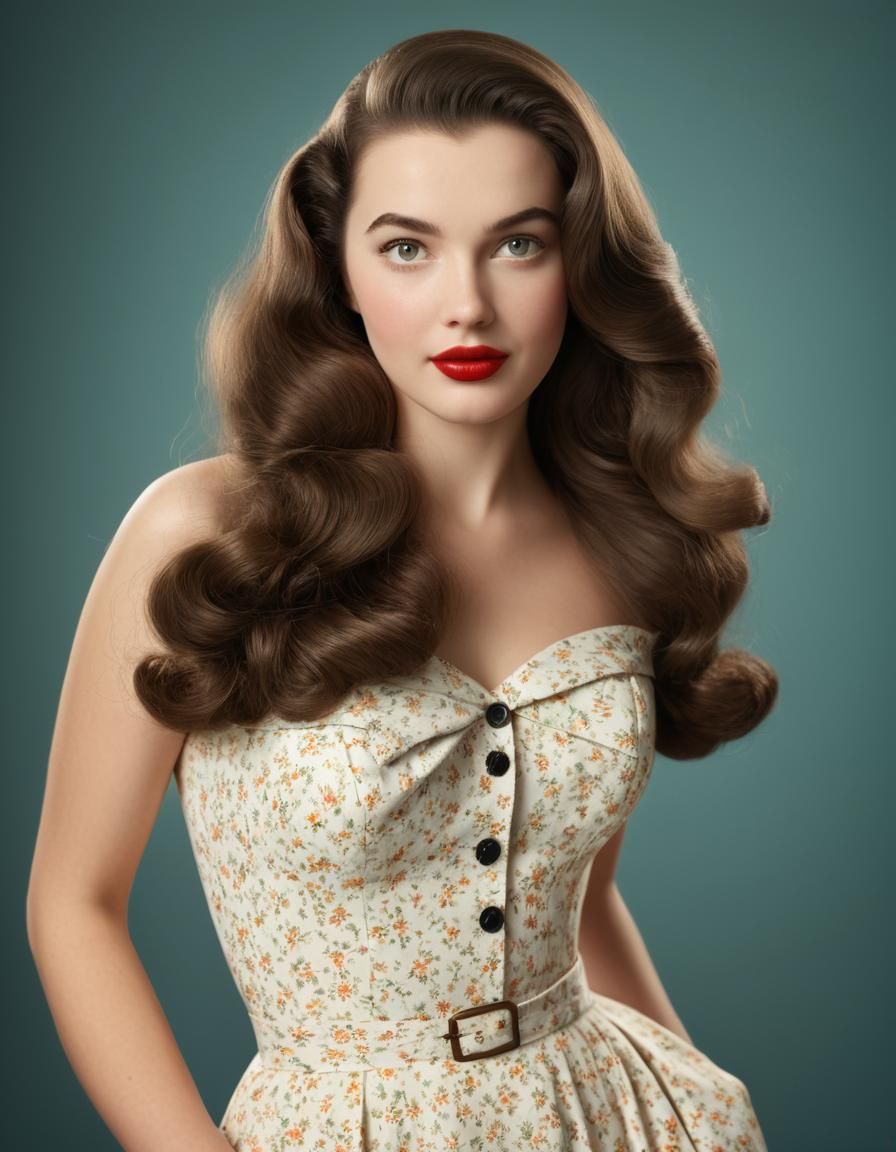 Young Woman's Portrait in 1950s Style
