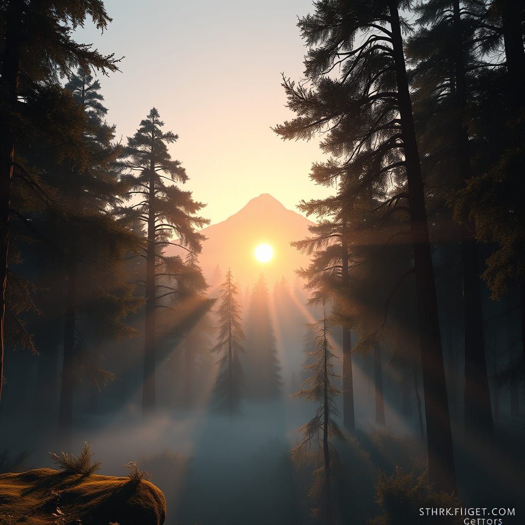 Tranquil Forest at Dusk in Realistic 3D