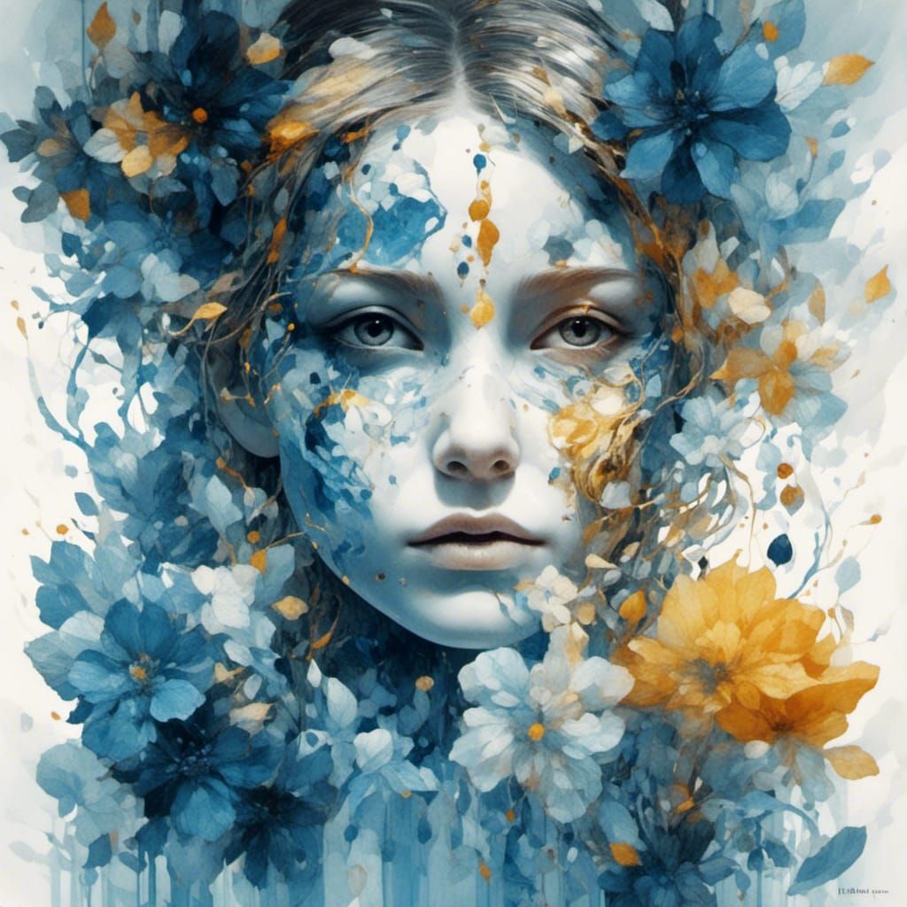 Sapphire Glass Turtle: Contour Silhouette Linework Art