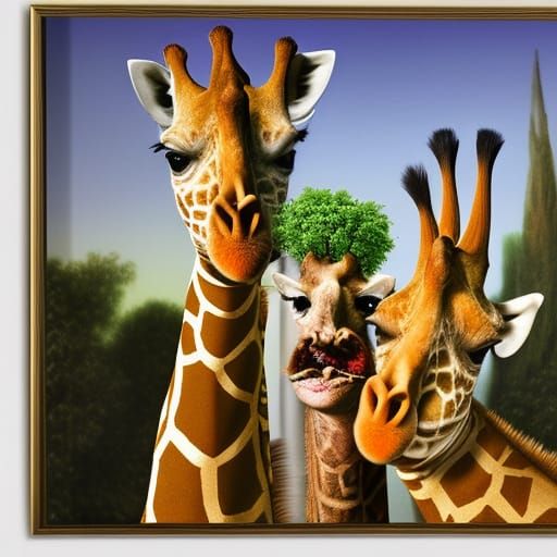 Giraffe and Guacamole Wedding in Rembrandt Style