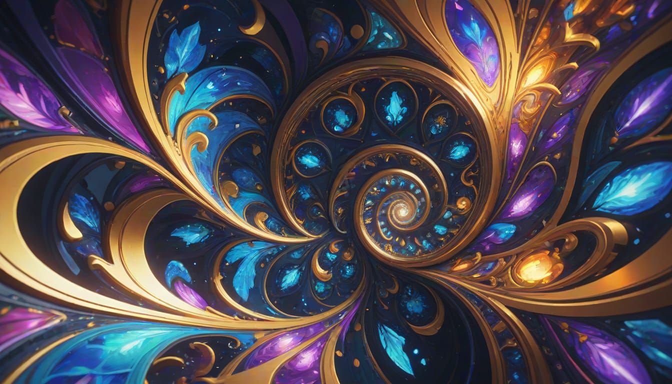 Kaleidoscopic Vision of Intertwined Colors in Detailed Matte...