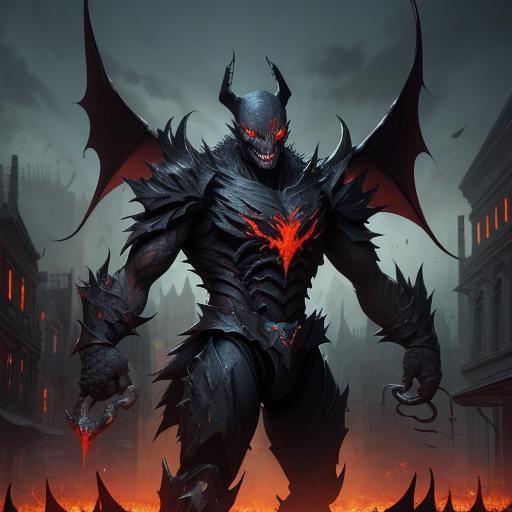 Demonic Bat-Scorpion Hybrid Rampage in City