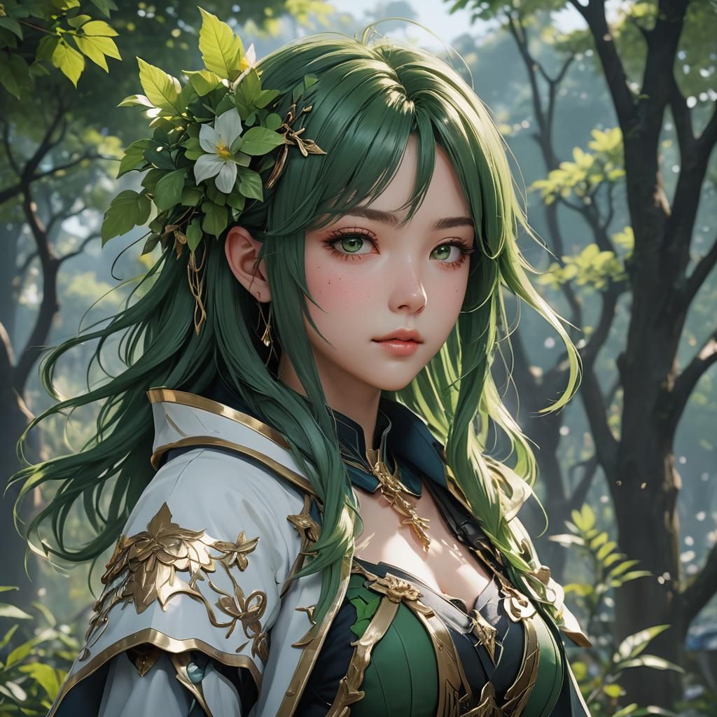 Anime Character Portrait in 3D Style