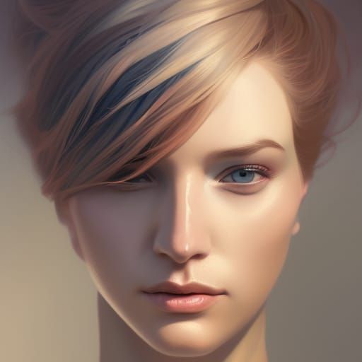 Transgender Woman Portrait in Art Nouveau Style