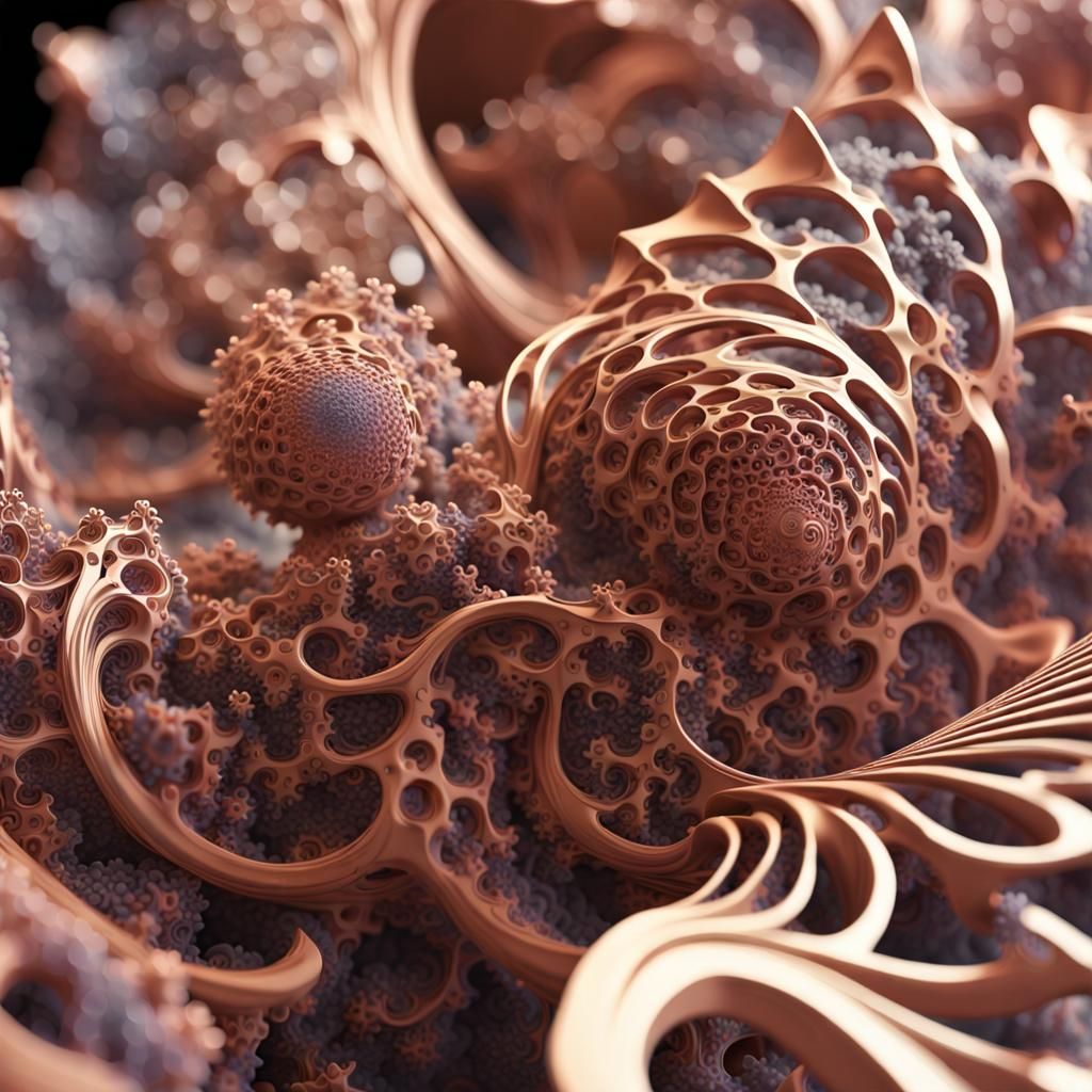 Abstract 3D Fractal Sculptures in High Resolution