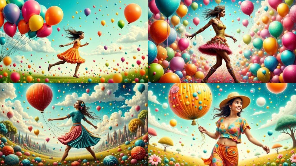 Surreal Balloon Chaser in Whimsical Reality