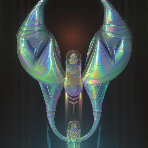 Radiant Ouroboros in Holographic Sunshine, Digital Art