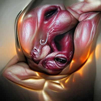 Translucent Alien Fetus in Utero