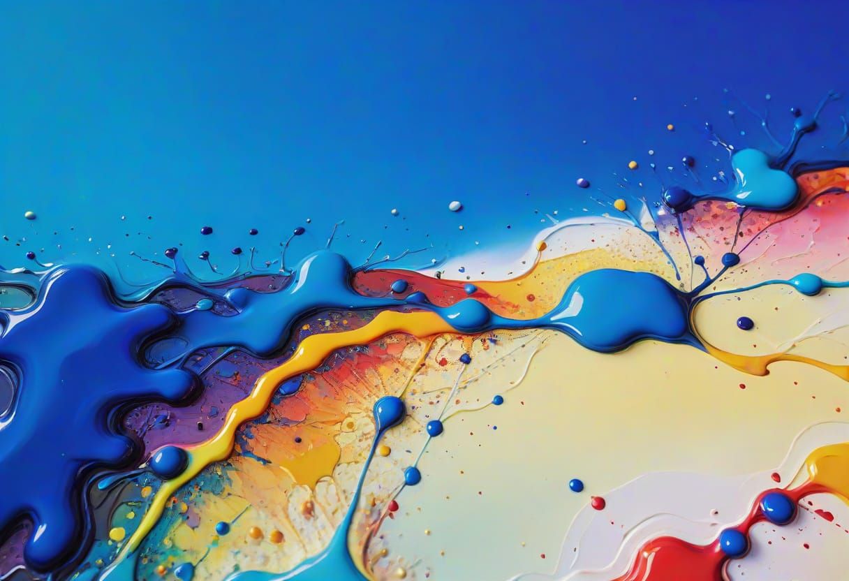 Melting Rainbow Wax Sunset in Surreal Oil Painting