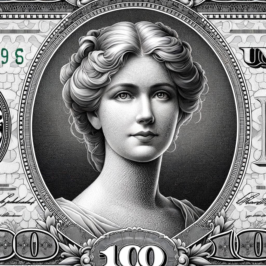 Engraved Portrait of Public Figure on Banknote