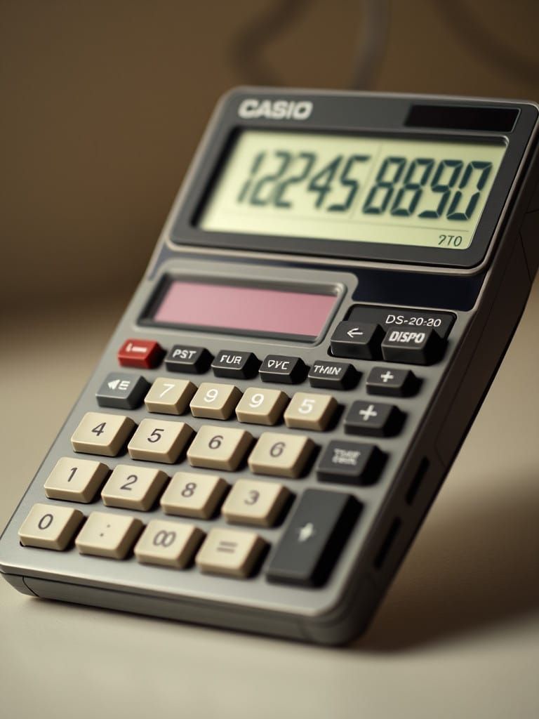 Vintage-Inspired Calculator with Crisp Digital Display