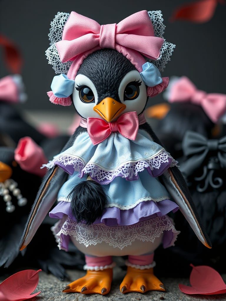 Gothic childish penguin