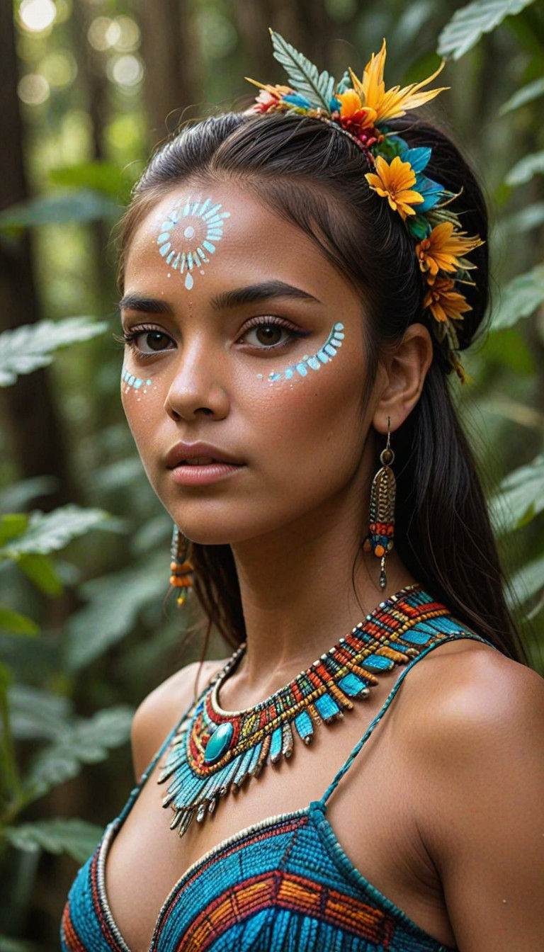 Brazilian Warrior in Bioluminescent Armor