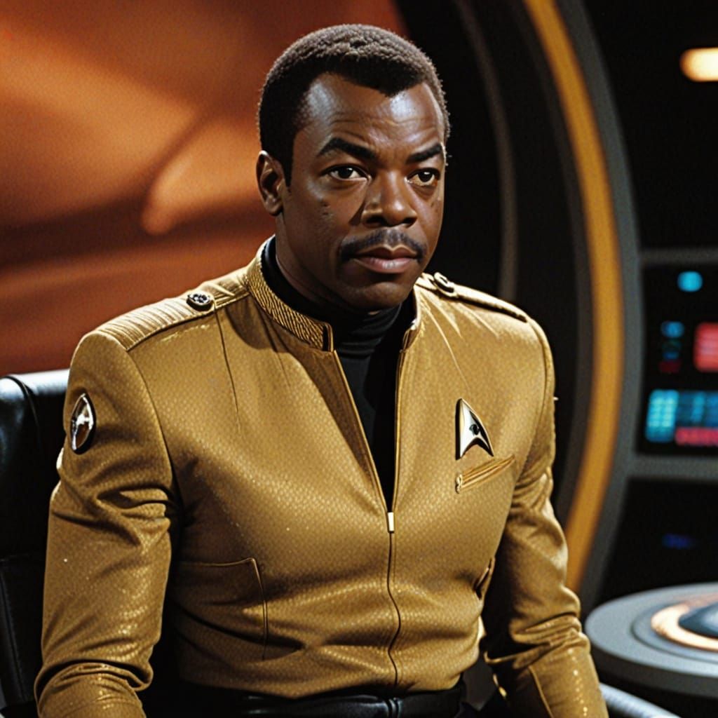 LaVar Burton as Geordi LaForge in Gold Starfleet Uniform