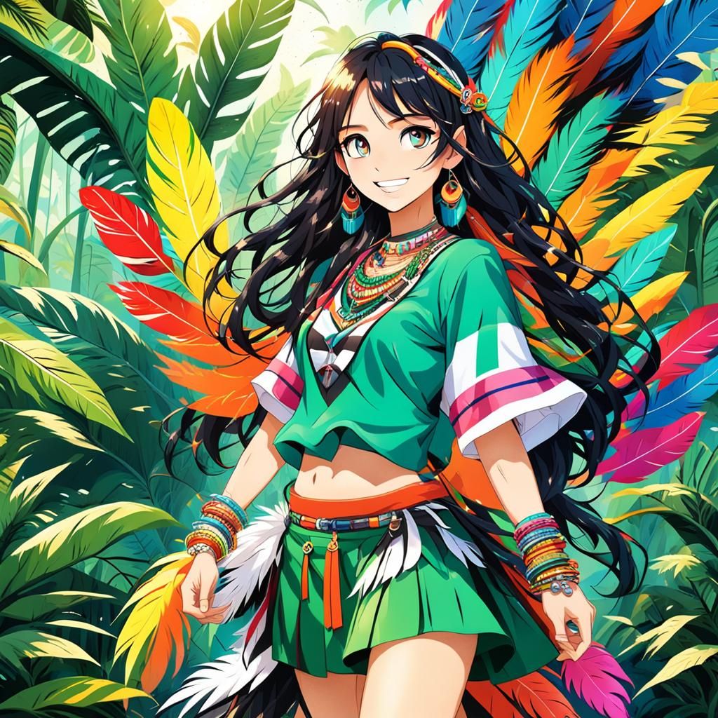 Anime Girl Races Through Amazon Jungle