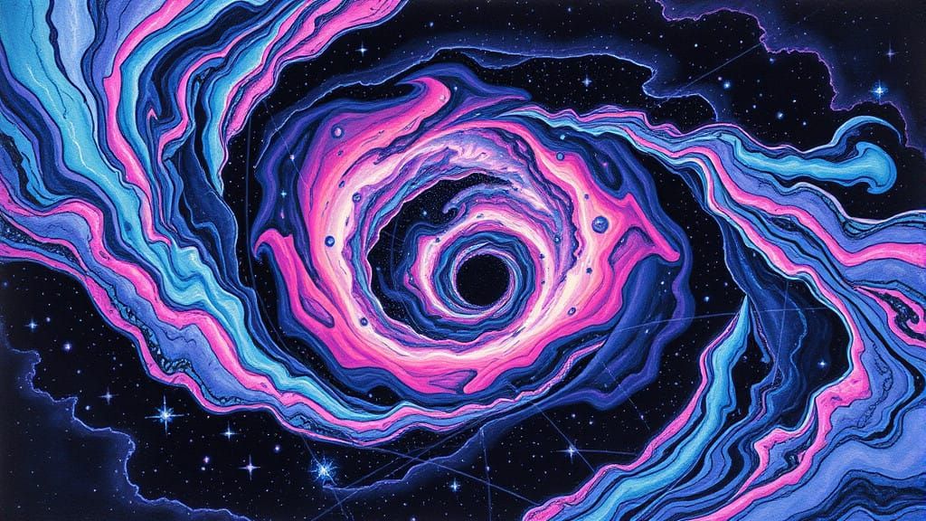 Psychedelic Cosmic Vortex in Neon Hues
