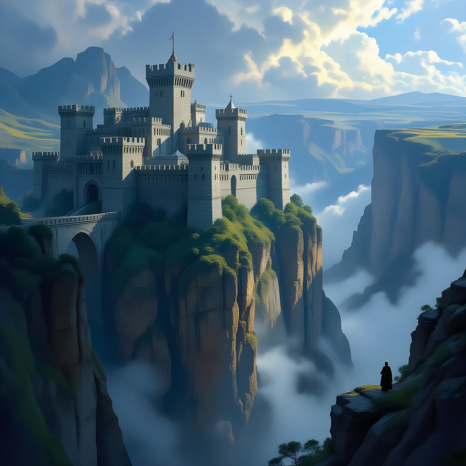 Majestic Fortress Overlooking Sky View