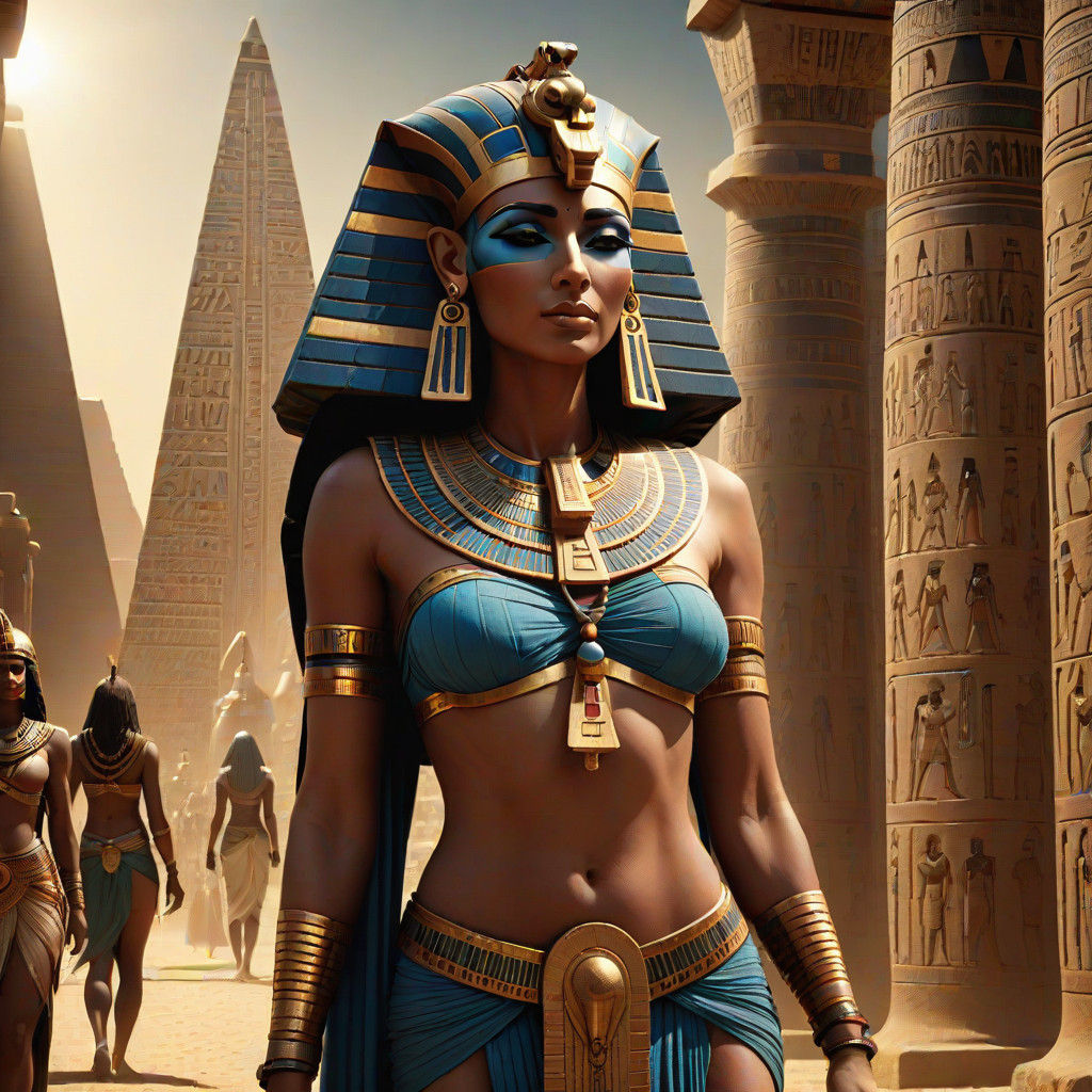 Egyptian Goddess in Luxor: Digital Matte Painting
