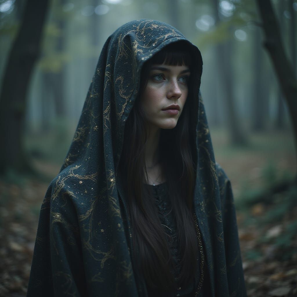 Mystical Shadow Woman in Dreamy Surreal Style