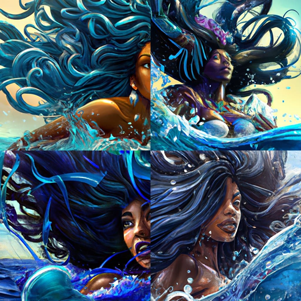 Underwater Sea Goddess Portrait in Hyperdetailed Style