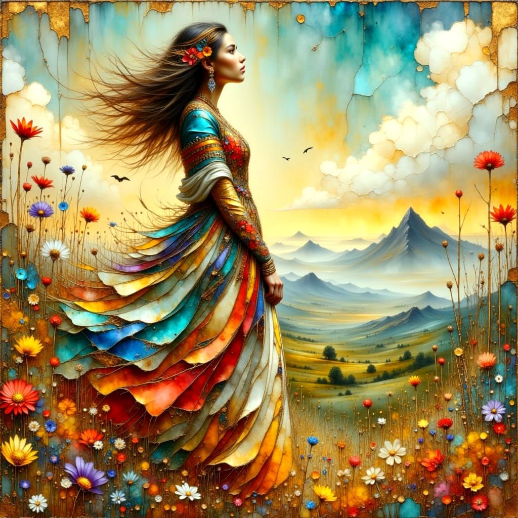 Vibrant Landscape Under a Radiant Sky