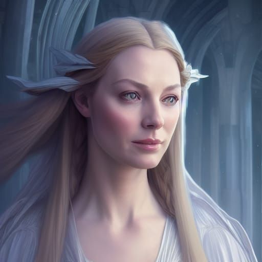 Galadriel Portrait in Hyperdetailed Style