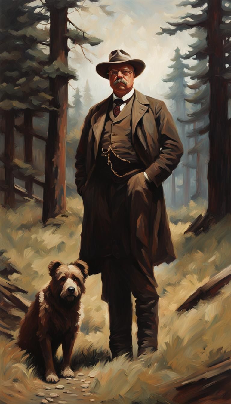 Dramatic Oil Portrait of Teddy Roosevelt