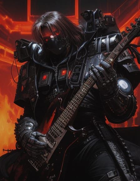 Ozzy Osbourne Cyberpunk Mech Suit Guitarist