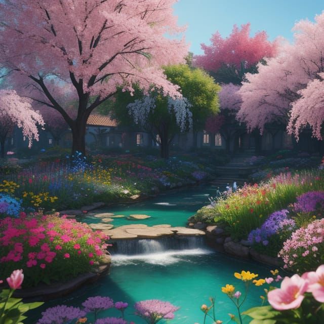 A garden of colourful blooms.