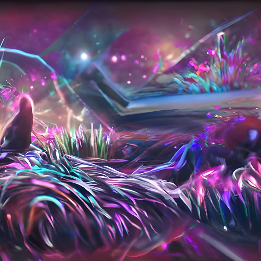 Fox Running Through Cosmos: Holographic Astral Illustration