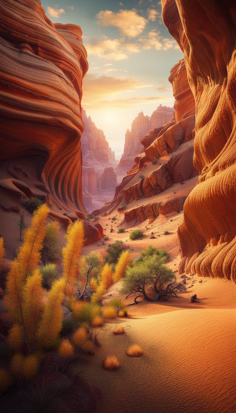 Breathtaking Desert Canyon: Arid Landscape Photography