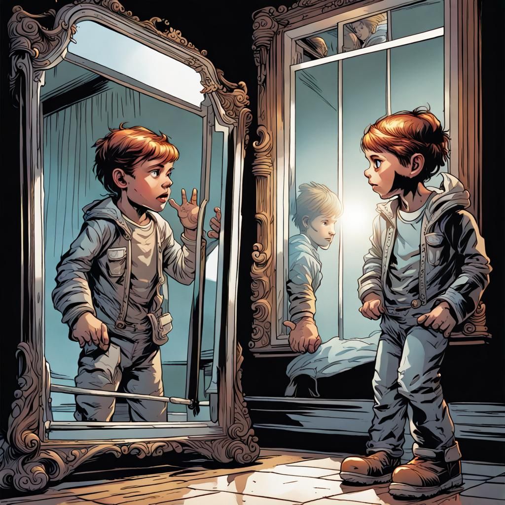 A kid is trapped in a mirror by Dr. Wiggles and he tries to ...
