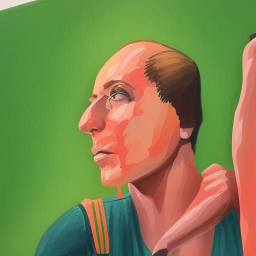 Detailed Gouache Painting of a Green Screen